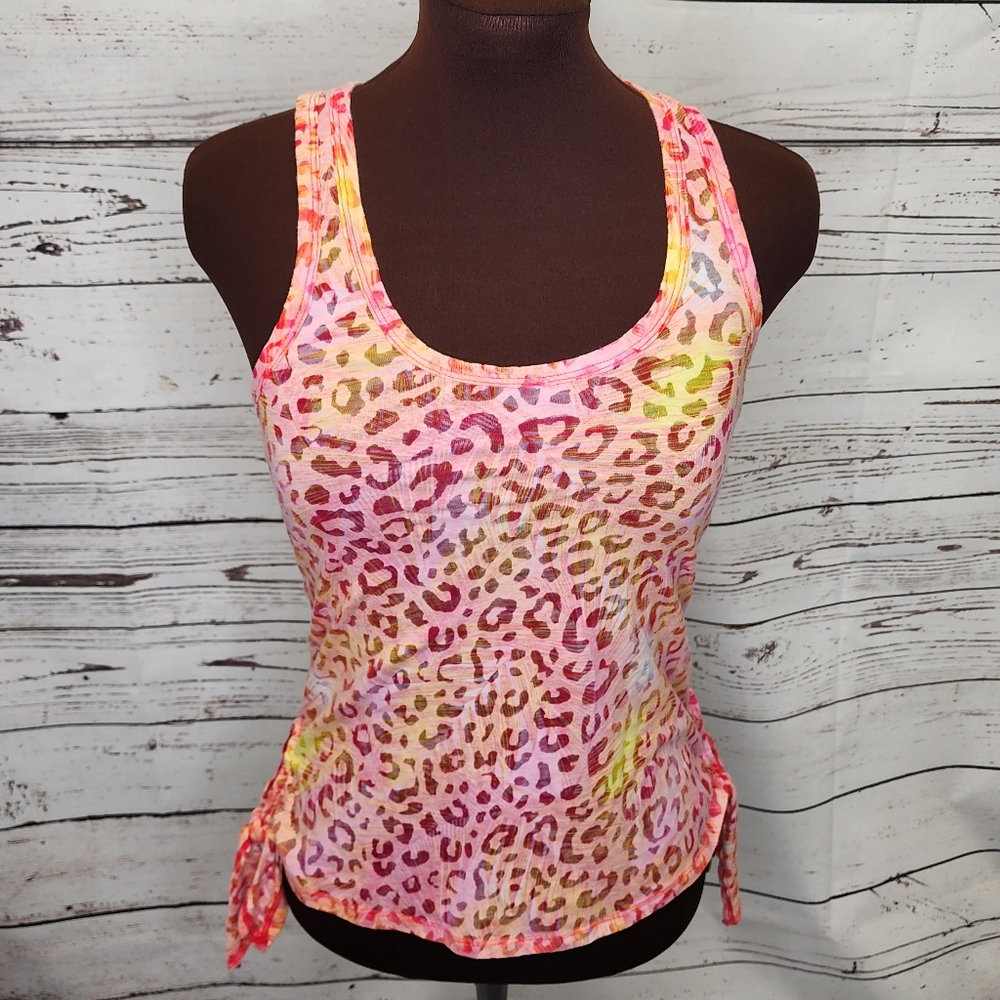 OP‎ Burnout Leopard Print Tank Side Ties Size Medium 7/9